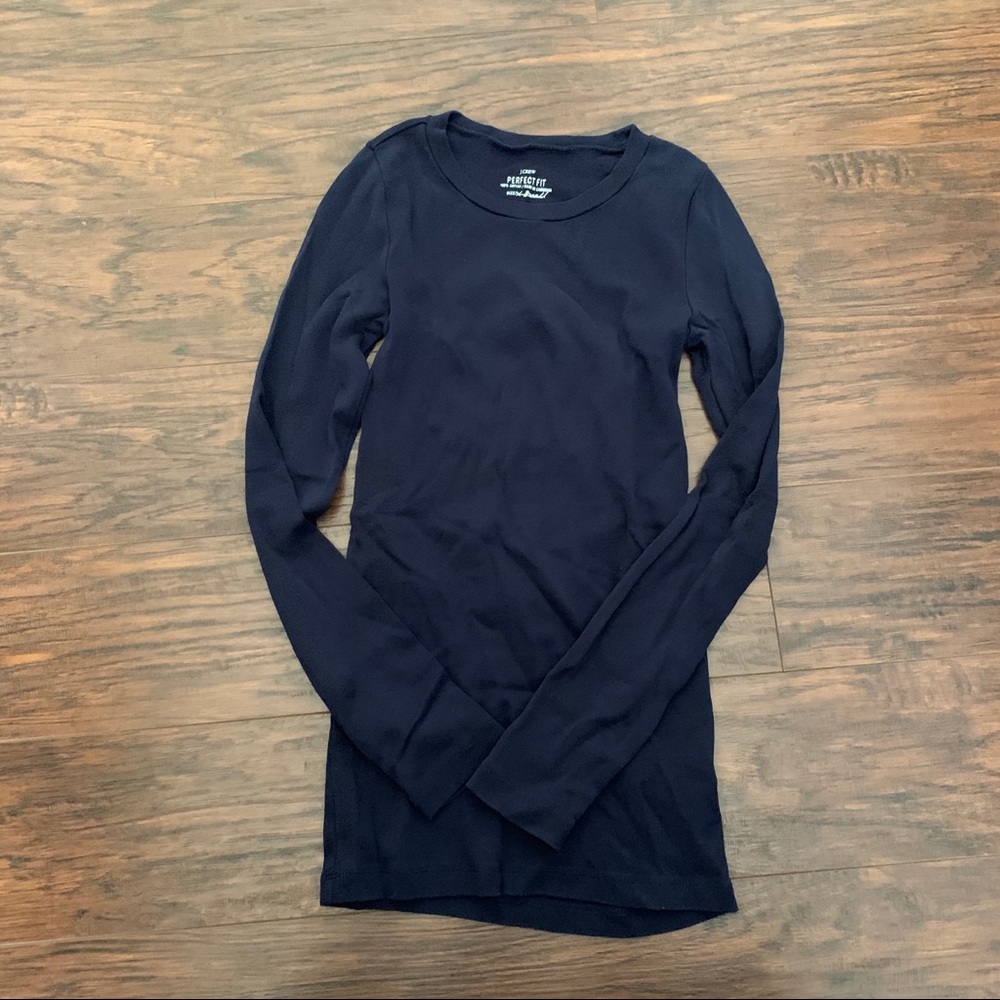 J. Crew Perfect Fit Navy Long Sleeve T Shirt